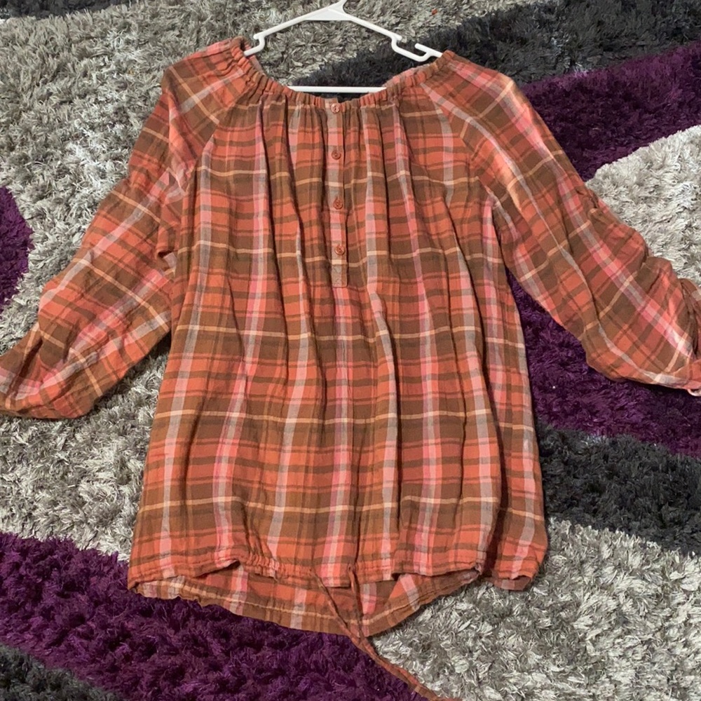Moda International large plaid shirt